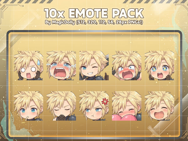 Cloud Strife Emote Pack Hover