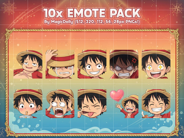 Straw Hat Emote Pack Hover