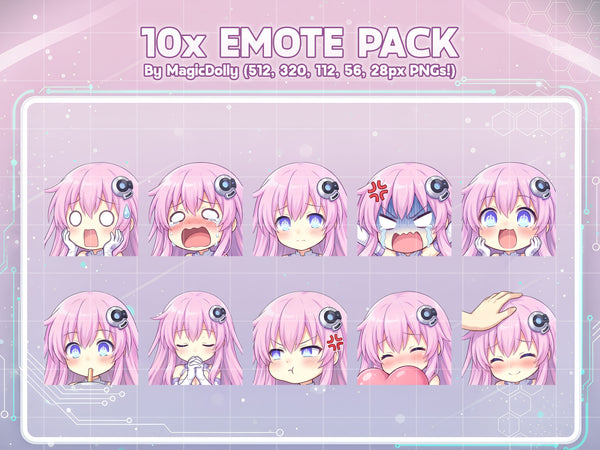 Nepgear (Purple Sister) Emote Pack Hover