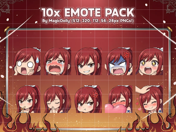 Erza Scarlet Emote Pack Hover