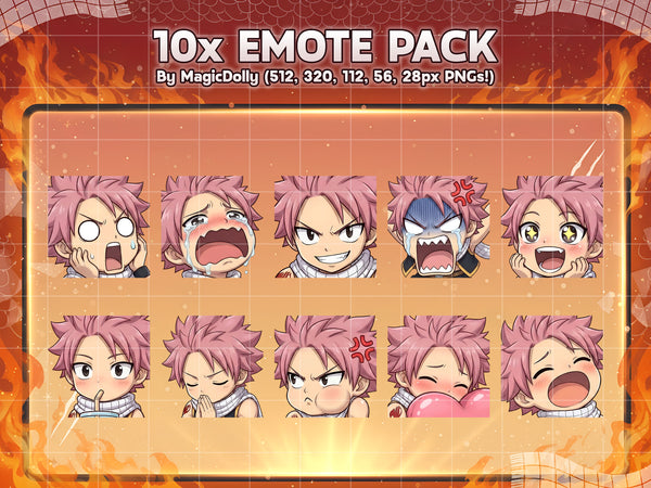Natsu Dragneel Emote Pack Hover